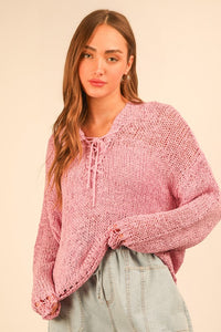 Knit Sweater Hoodie Top