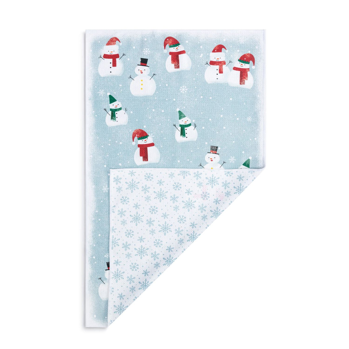 Blue Snowmen Absorbent Reversible Towel