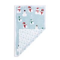 Blue Snowmen Absorbent Reversible Towel