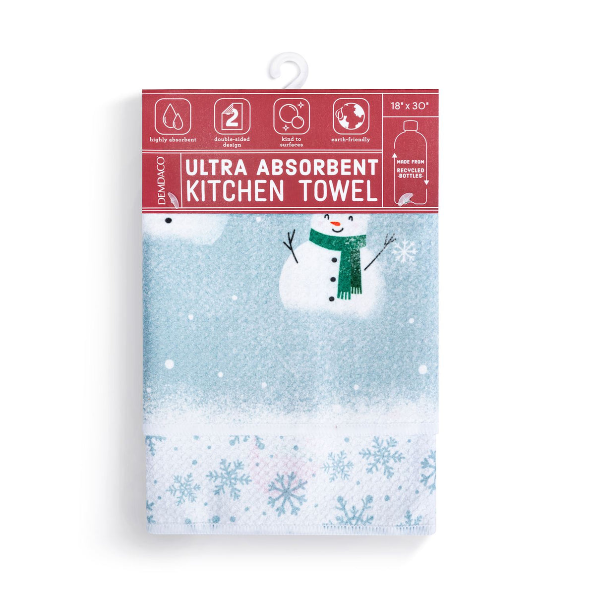 Blue Snowmen Absorbent Reversible Towel