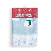 Blue Snowmen Absorbent Reversible Towel