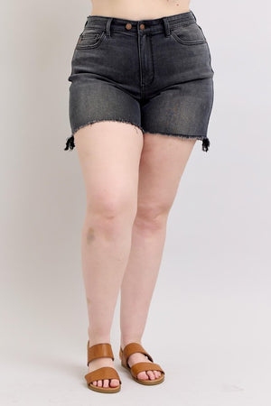 Judy Blue Long Cut Off 2 Button Dad Plus Shorts