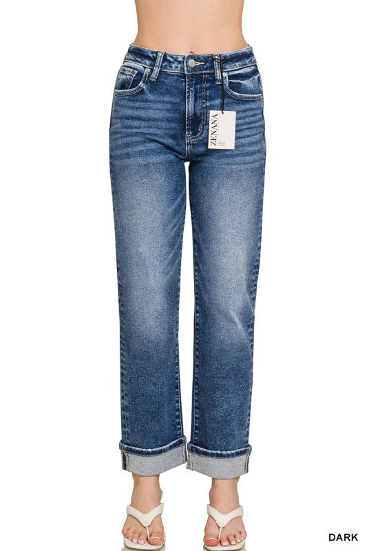 Cuffed Straight Plus Denim Jean