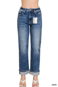 Cuffed Straight Plus Denim Jean