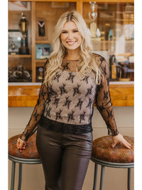Mesh Long-sleeve Top