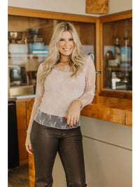 Mesh Long-sleeve Top