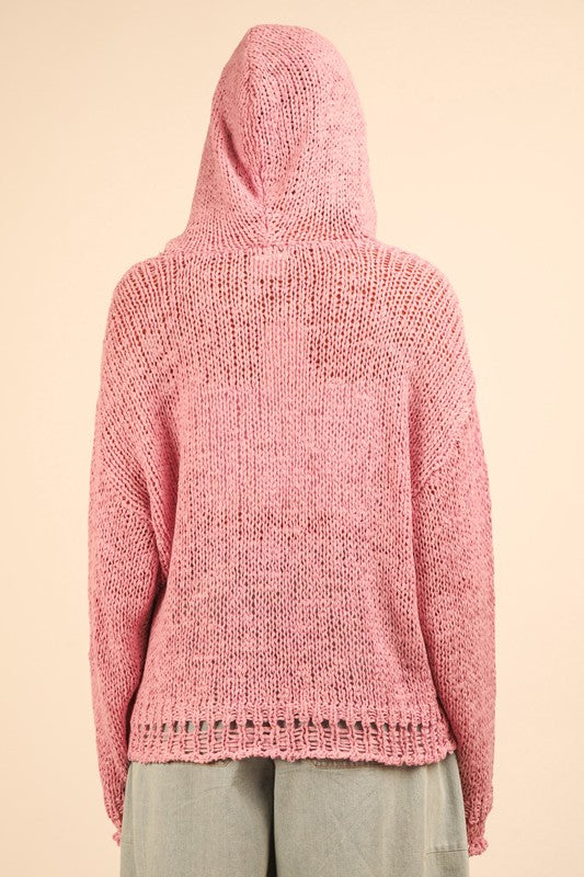 Knit Sweater Hoodie Top