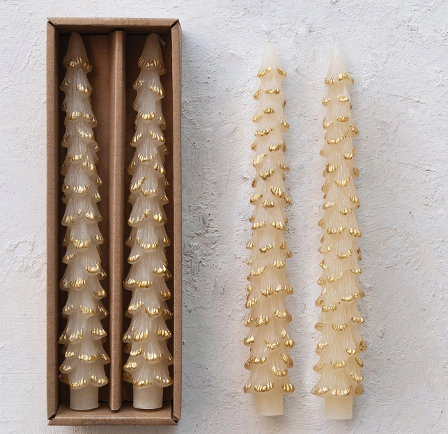 Unscented Tree Shaped Taper Candes in Box