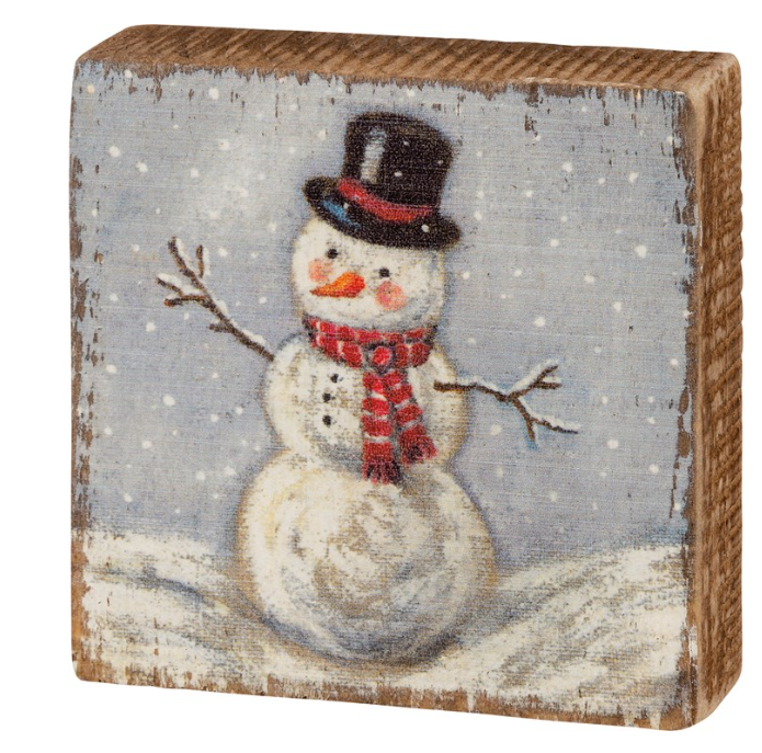 Snowman Block Sign