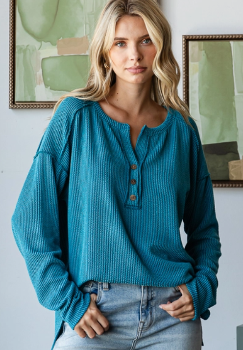 Long Sleeve Ribbed Plus Top