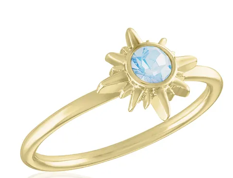 White Opal Sun Gold Layers Ring