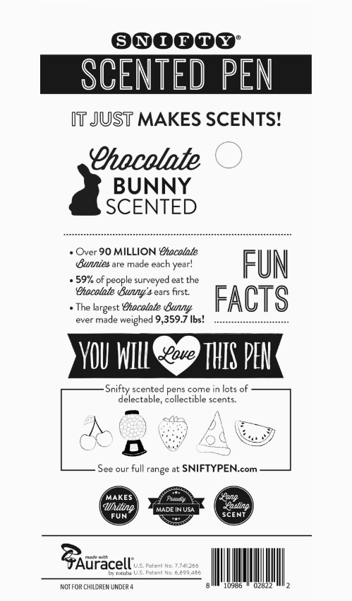 Chocolate Easter Bunny Scented Pen Carded