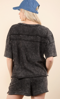 Mineral Washed Knit Plus Top