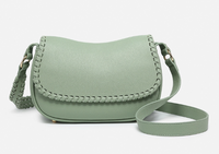 Daia Whipstitch Flapover Crossbody w/ Whipstitch Strap