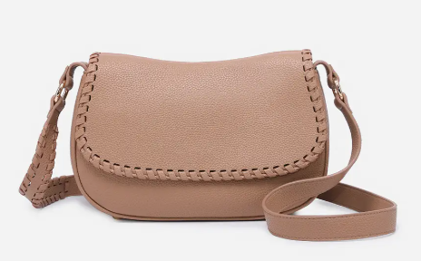Daia Whipstitch Flapover Crossbody w/ Whipstitch Strap