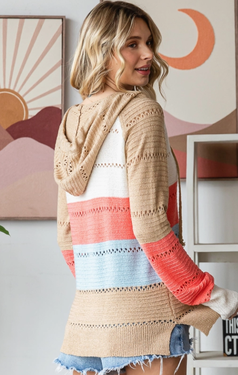 Long Sleeve Colorblock Stripe Sweater