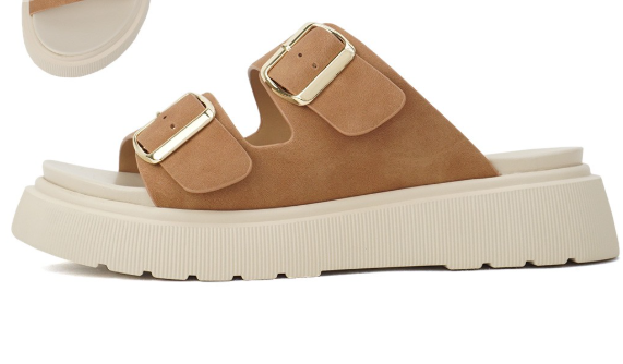 Soda Double Buckle Strap Beach Sandals