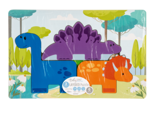Wooden Dino Layered Puzzle