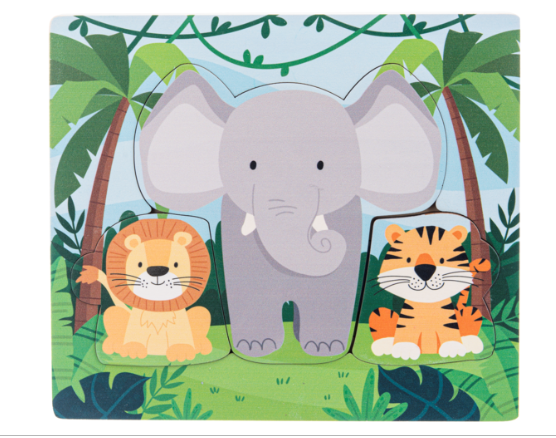 Wooden Jungle Layered Puzzle