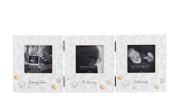 Baby Stage 3x3 Frame - Coming Soon, On The Way, & Hello Baby