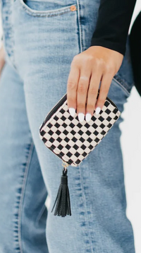 Checkered Woven Wallet