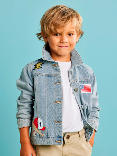 Kids Denim Patch Jean Jacket