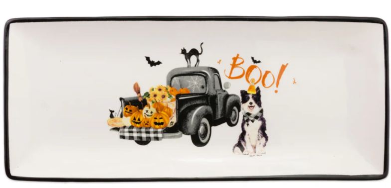 Halloween Truck Pups Rectangle Plate