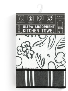 Modern Floral Absorbent Reversible Towel