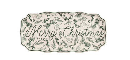 Merry Christmas Toile Tray