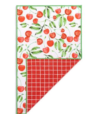 Cherry Red Plaid Absorbent Reversible Towel - 18x30in