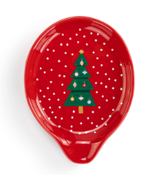 Red Christmas Tree Ceramic Spoon Rest