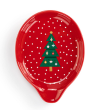 Red Christmas Tree Ceramic Spoon Rest