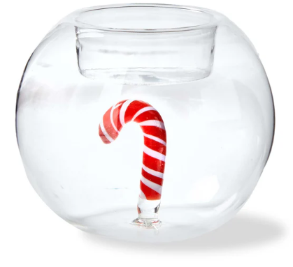 Candy Cane Globe Tealight Holder