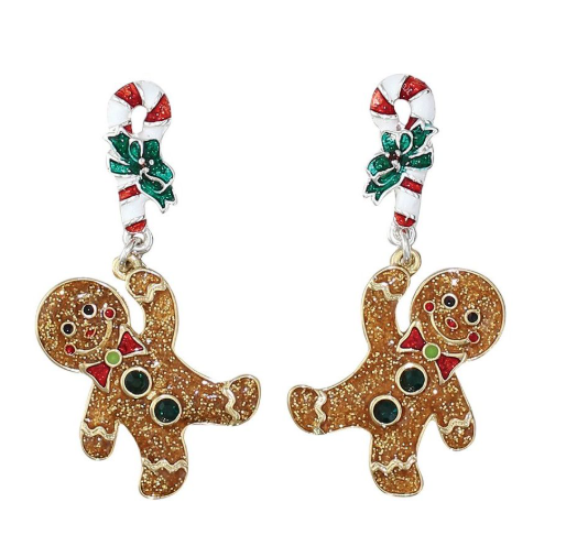Lovable Gingerbread Men Earrings