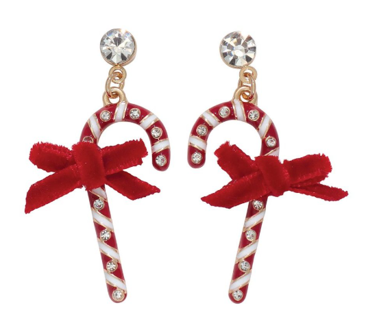 Studded Candy Cane Earrings
