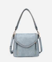 Lorelei Double Zip Whipstitch Trim Crossbody