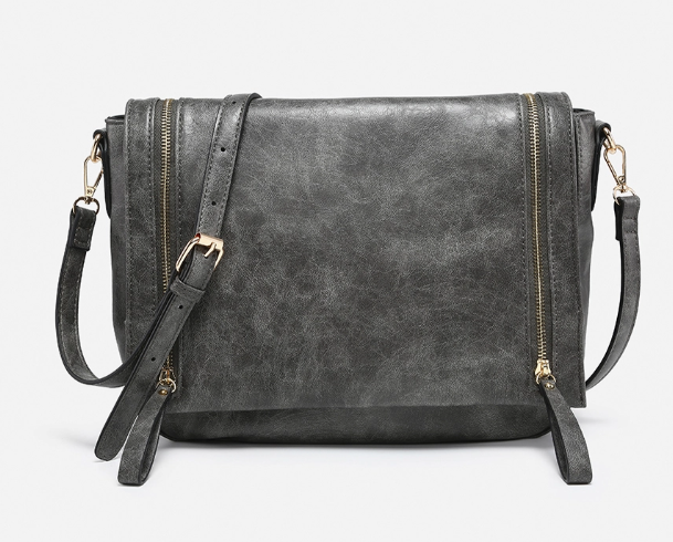 Foster Distressed Dual Zip Crossbody