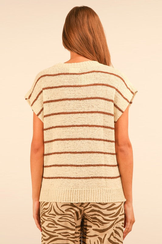 Striped Knit Sweater Top