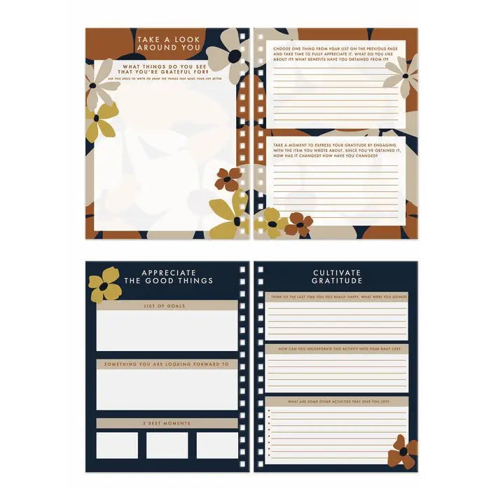 Spiral Gratitude Journal Graphic Floral