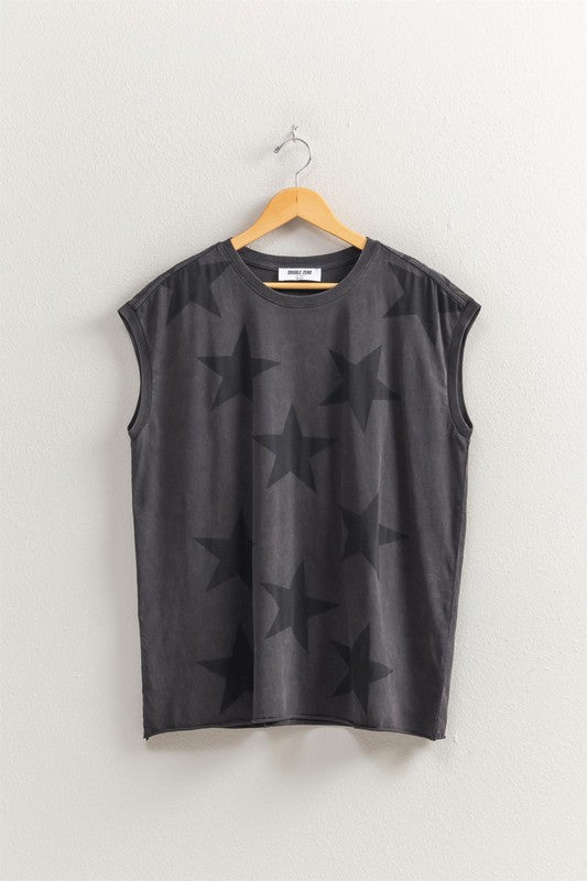 Star Pattern Sleeveless Muscle Te