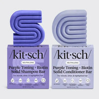 KITSCH Purple Toning Shampoo & Conditioner Bar Combo For Color-Treated & Grey Hair