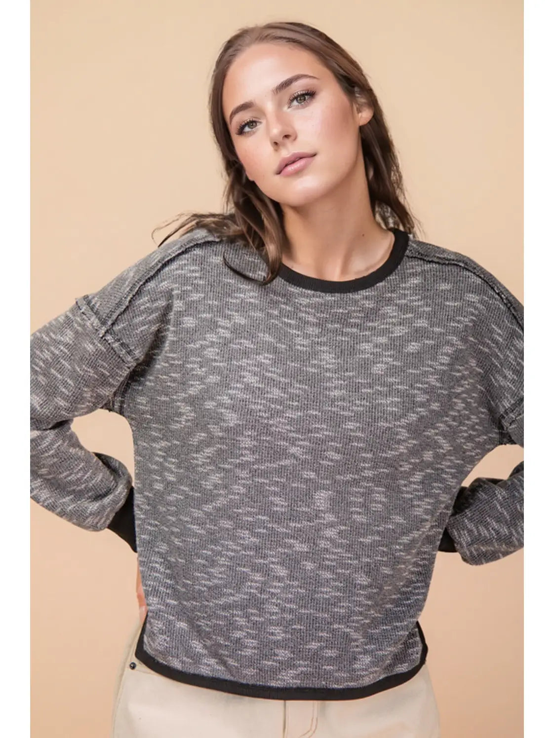 Printed Knit Casual Top