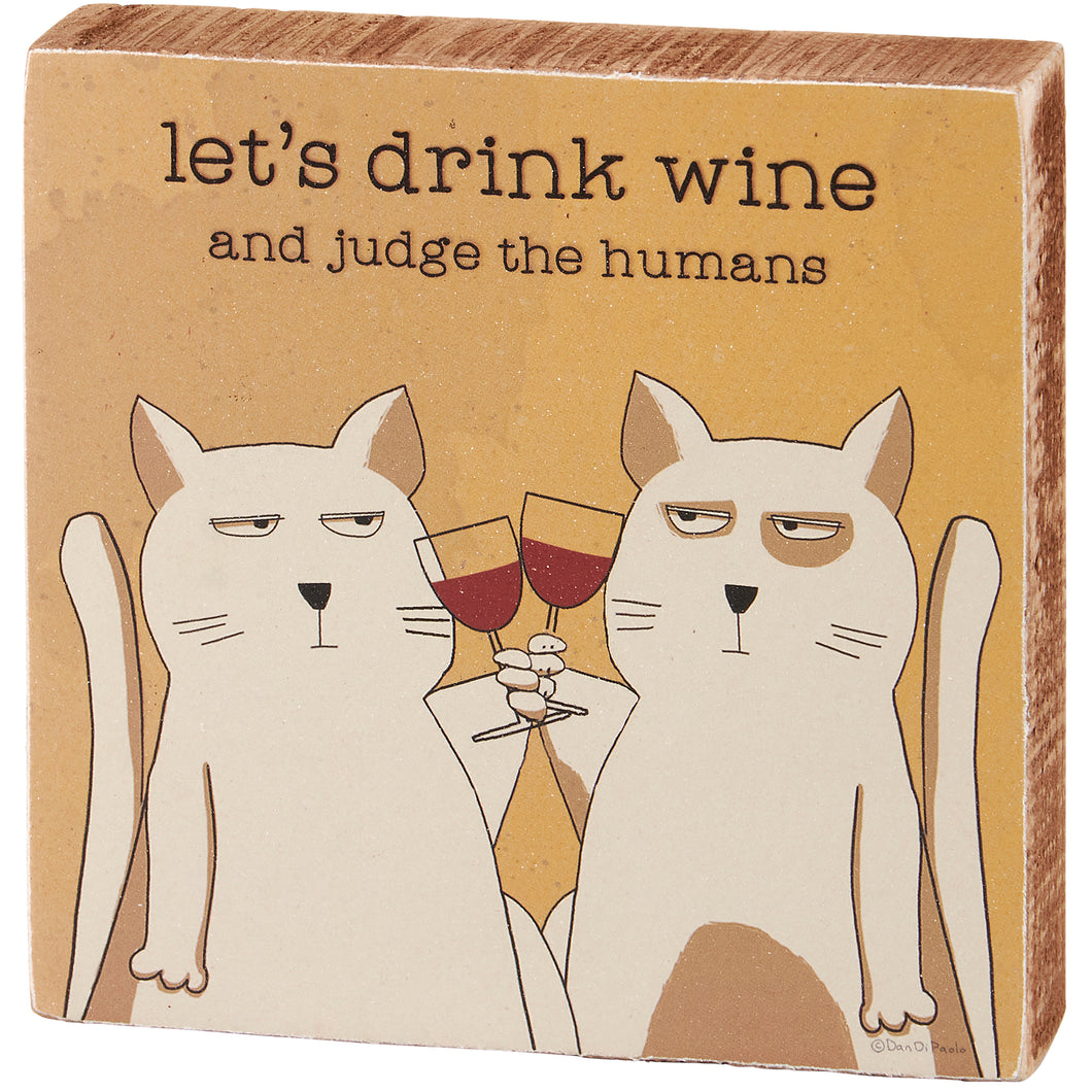 Drink Wine Block Sign
