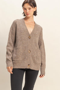 Oversized Sweater Cardigan With Front Pockets