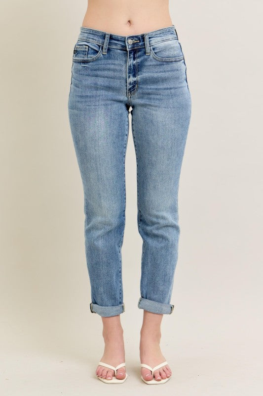 Judy Blue Midrise Vintage Wash Boyfriend