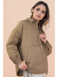 Oversized Button Down Casual Solid Jacket