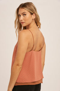 Chiffon Contrast Rhine studded Cami Top