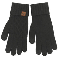 C.C Solid Cable Knit Cuff Winter Gloves