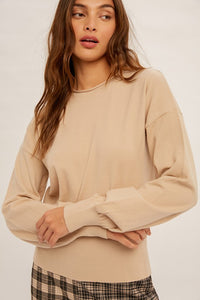 Back Tie Detailed Mocked Neck Sweater