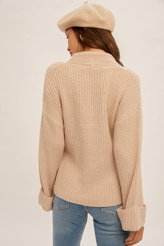 Color Block Belted Sweater Kimono Wrap Sweater